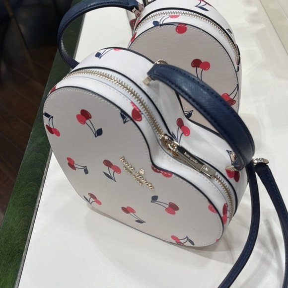 Kate Spade Love Shack Cherry Heart Crossbody Cream Multi - Picture 14 of 16